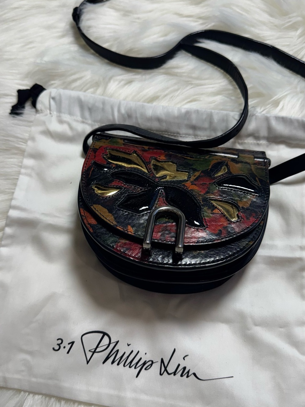 3.1 Phillip Lim Leather Floral Belt Bag Crossbody Waist Bag